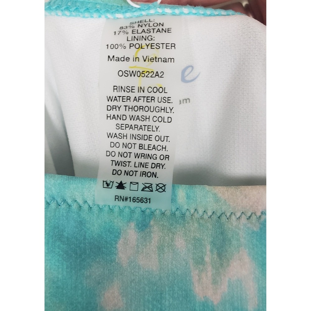 Johnny Was Calme Tie Dye One Piece Swimsuit Turquoise Blue S Beach Resort Summer - Picture 7 of 10